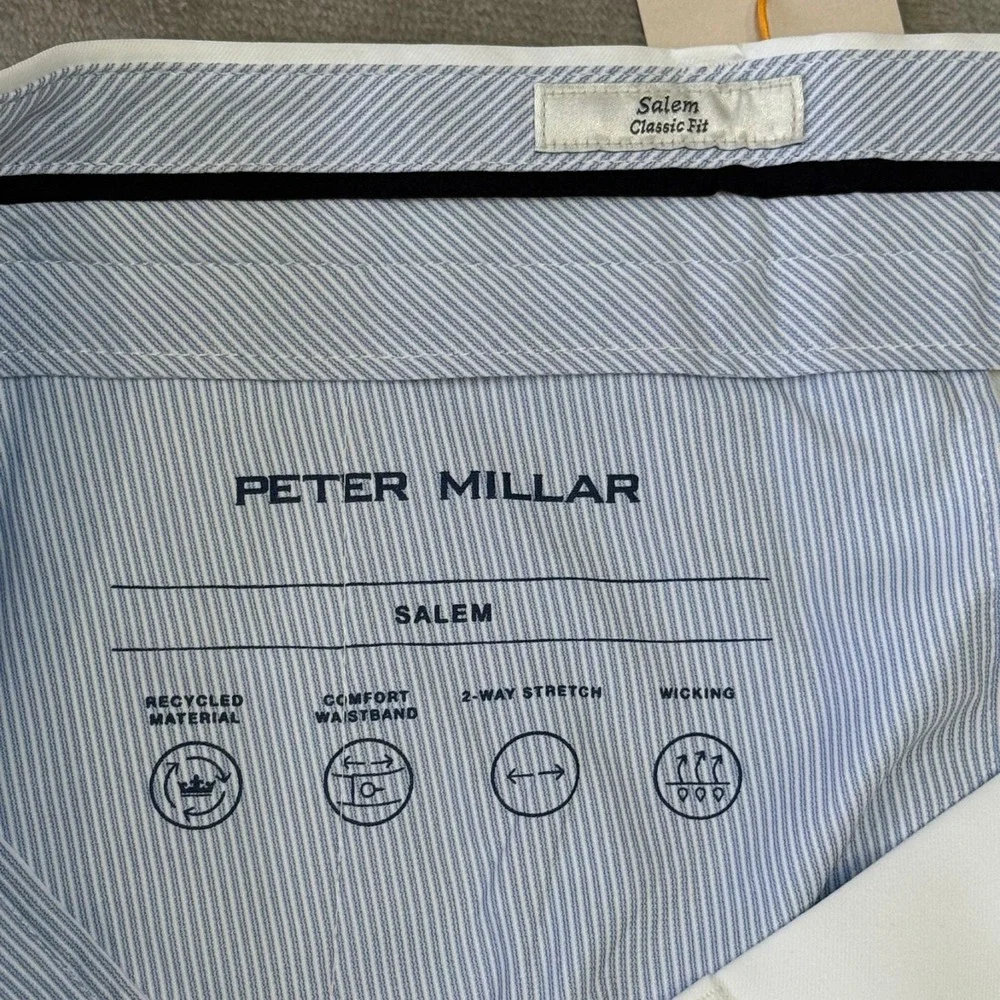 Peter Millar Performance Salem Shorts Mens 38 White Golf Crown Sport $108 NWT - Picture 5 of 10
